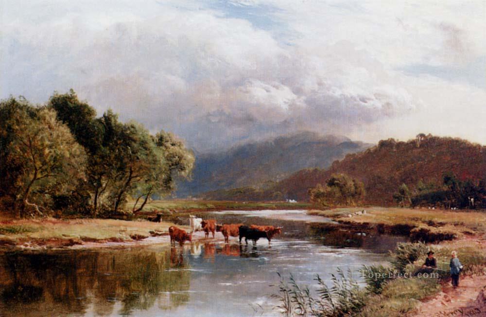 The Ponway Trefew North Wales landscape Sidney Richard Percy stream Oil Paintings